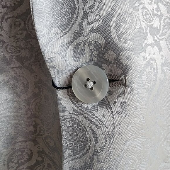 39S Dinner Jacket Silver Gray Shawl Lapel Skinny Fit New Jos A Bank Paisley Mens - Picture 5 of 17